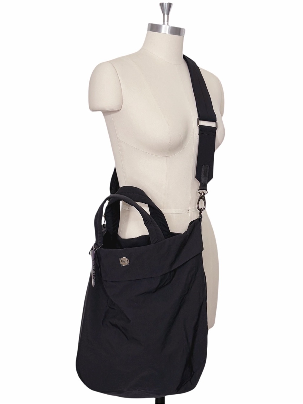 Iris' Favorite Tote Bag Large Zippered Canvas Tote Bag Iris & Rainbow Black NWT